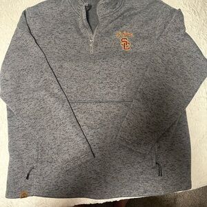 Men's Gray Quarter-Zip Jacket with Embroidered Logo